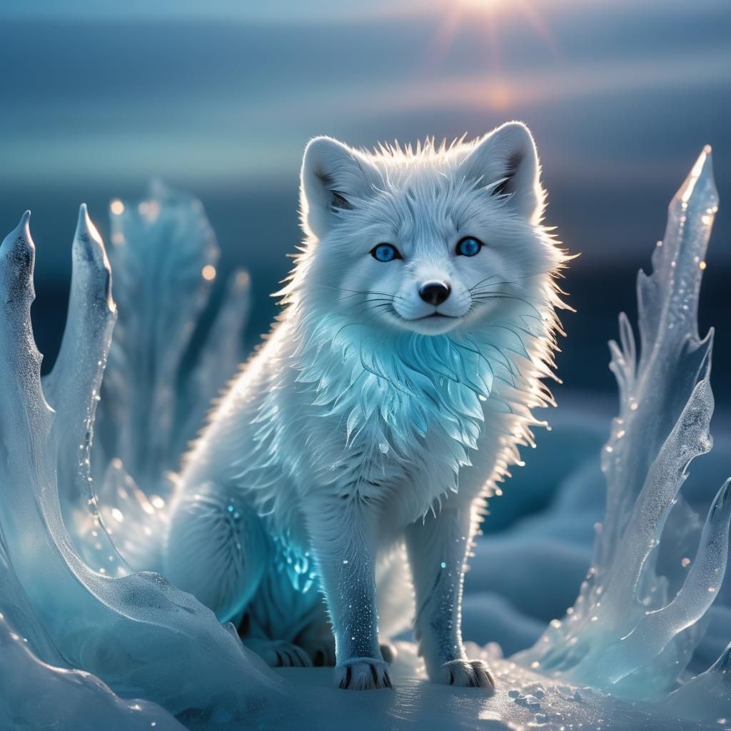 Arctic Fox in Arctic Dawn