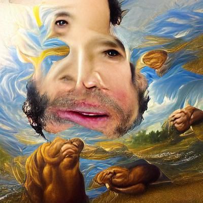 Paul Rudd as God: Detailed Digital Painting