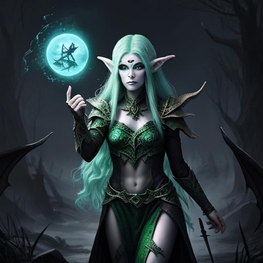 Dark Elven Enchantress Portrait