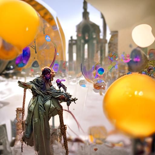 Dystopian Knowledge Bubbles: Dark Fantasy Concept Art