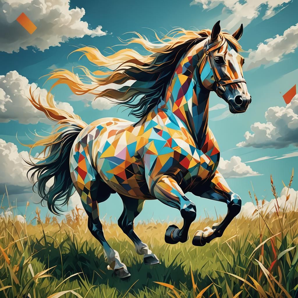 Dynamic Pop Art Horse Legs in Motion