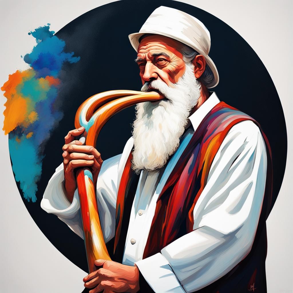 Messiah Rides a Donkey in Abstract Hyperrealistic Style