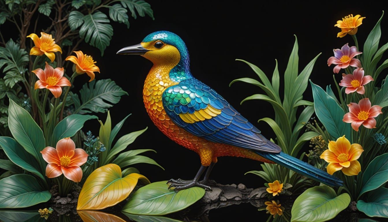 Ethereal Enamel Figurine in Kaleidoscopic Colors