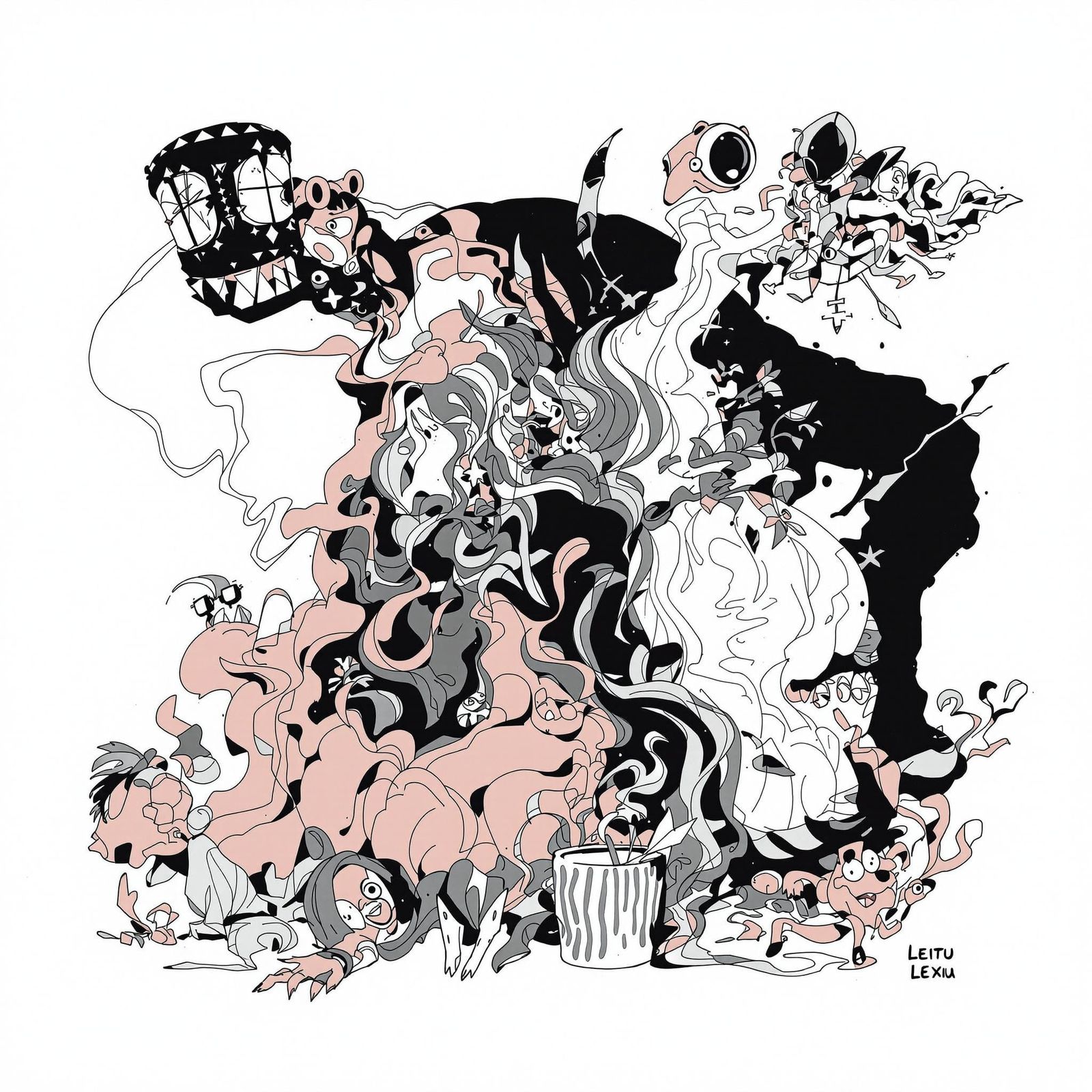 Abstract Composition Generated from Nonsense Words