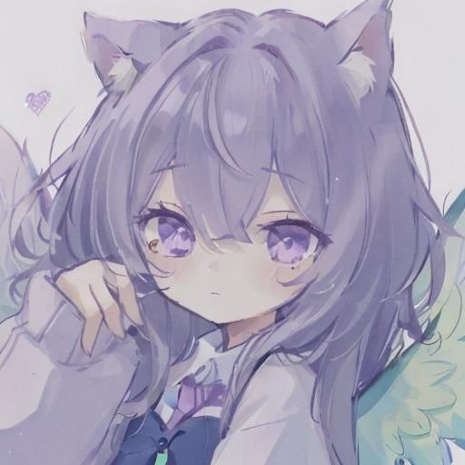 Anime Girl with Wings in Pastel Kawaii Style