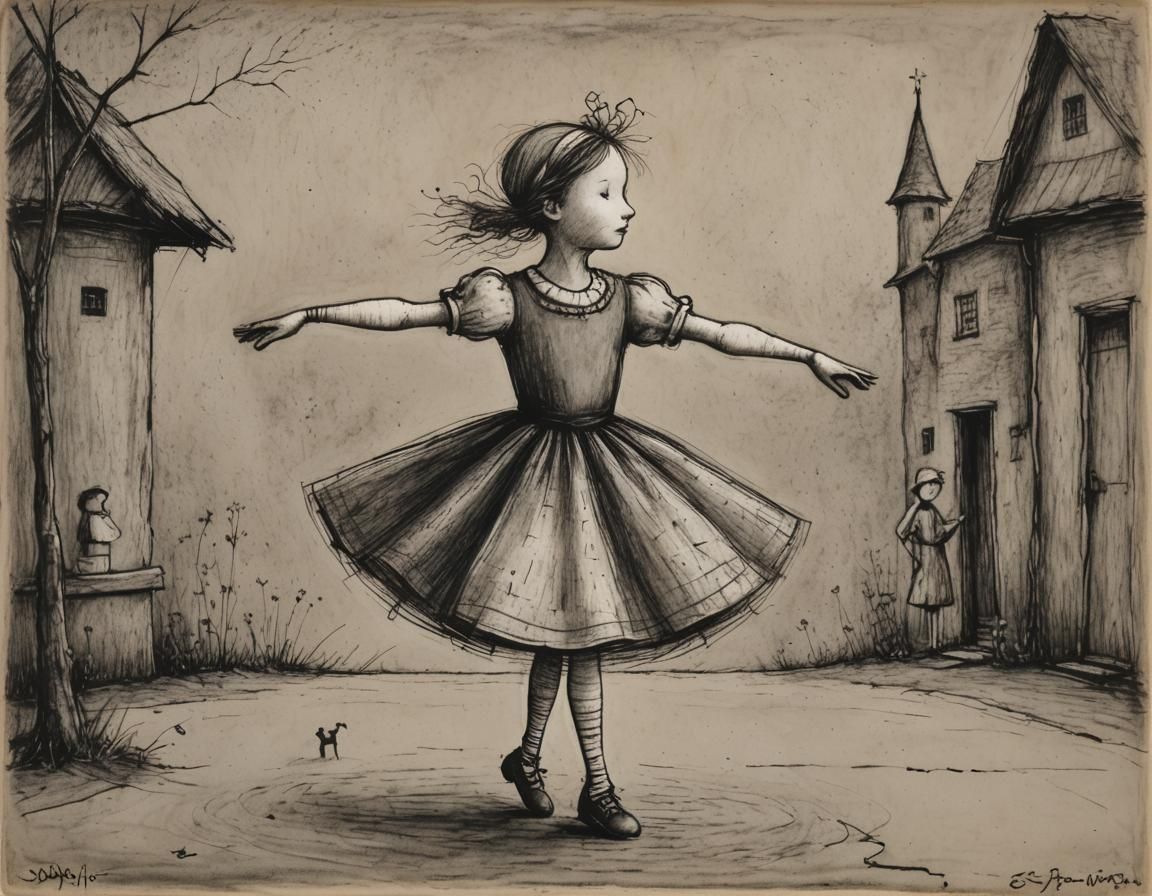 Whimsical Hyperdetailed Portrait of a Young Dancer