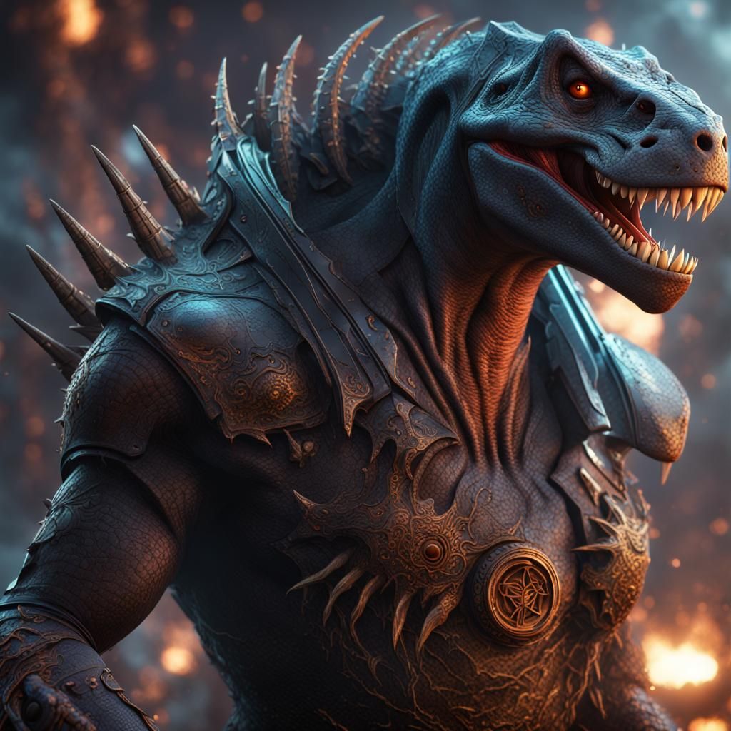 Male Supervillain "Phosphorous rex," hyper-detailed