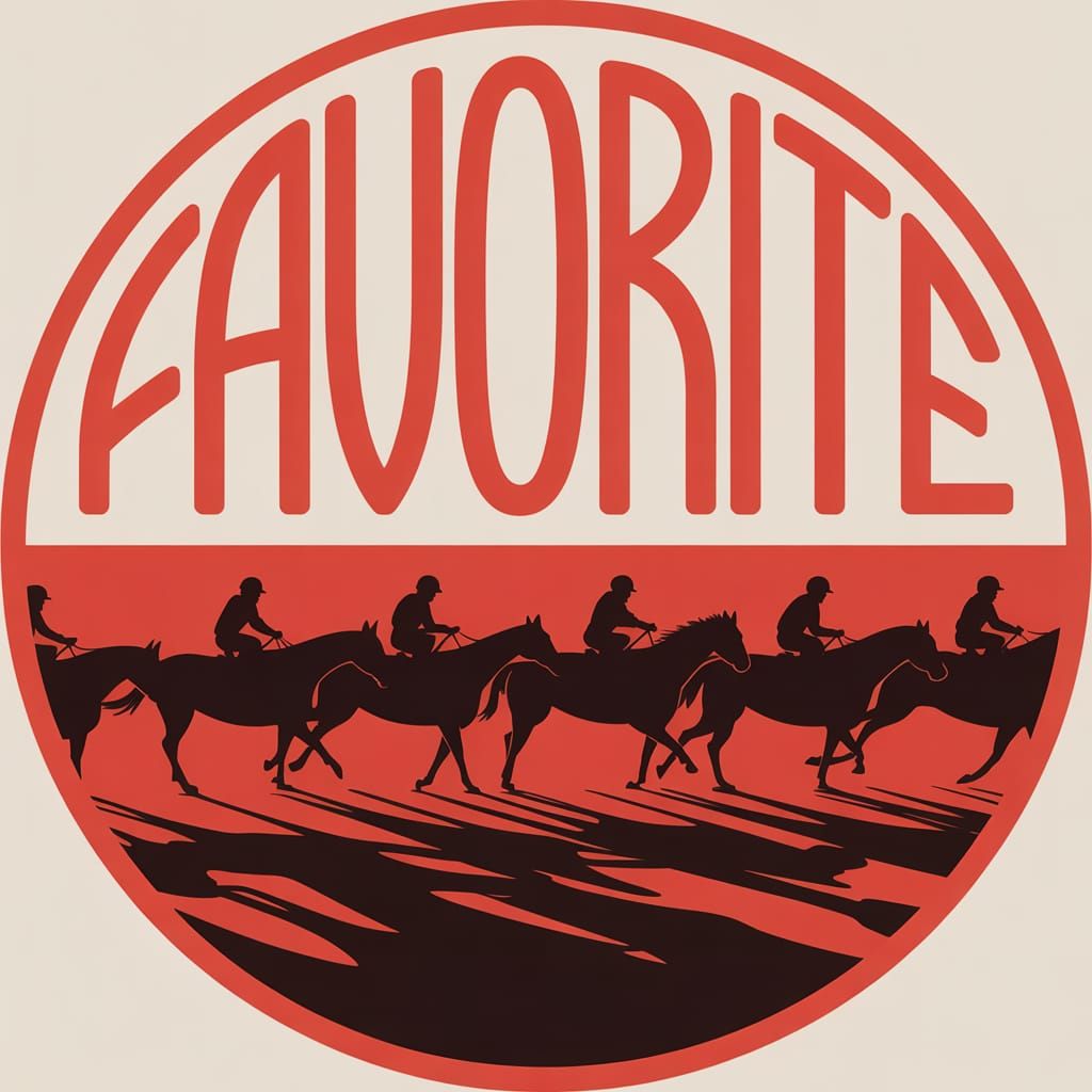 Art Deco Emblem with Jockeys Pattern