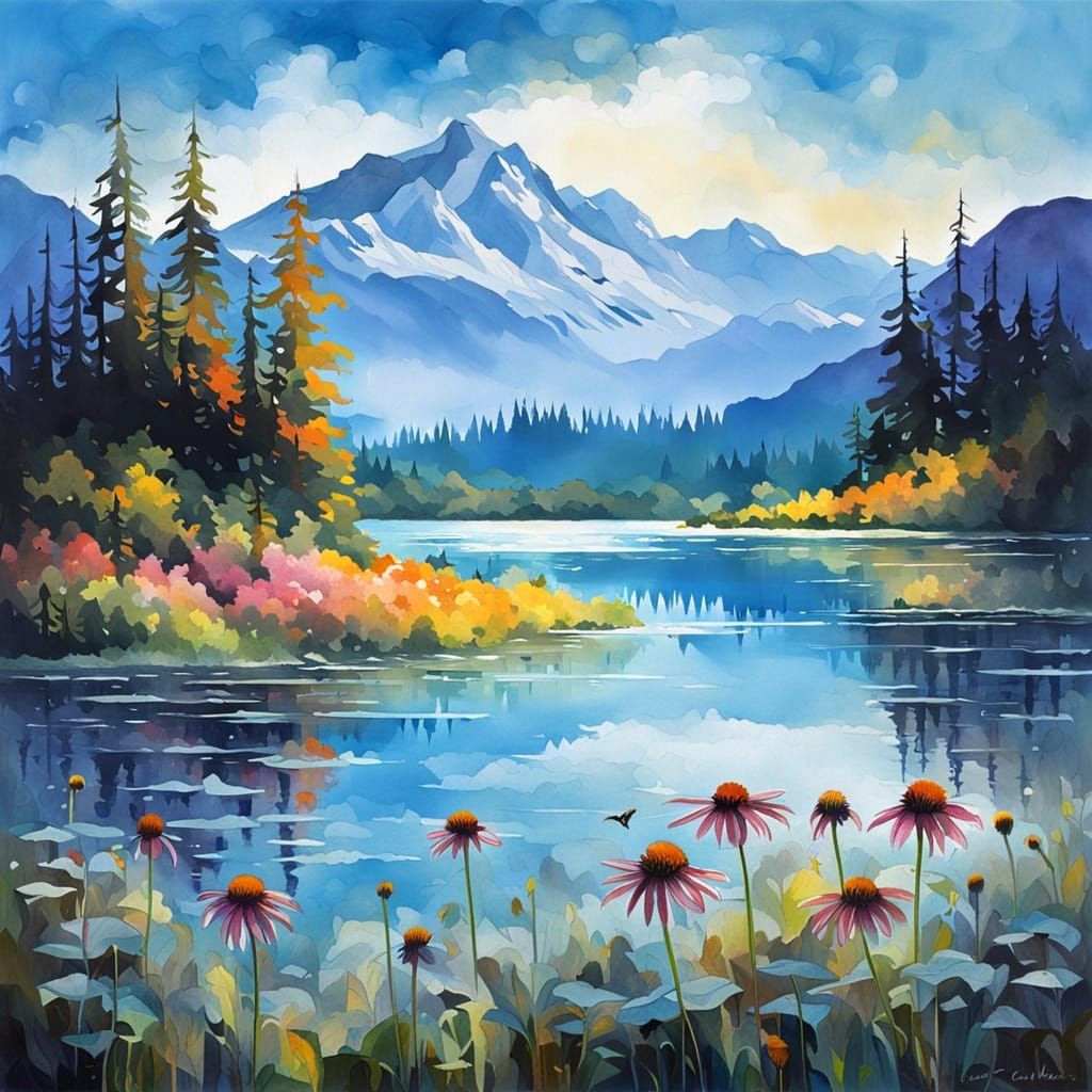 Ethereal Landscape in Vibrant Hues