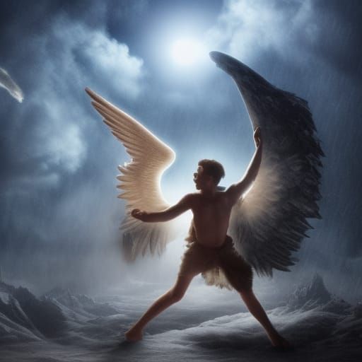 Jacob Wrestling Angel: Epic Digital Matte Painting