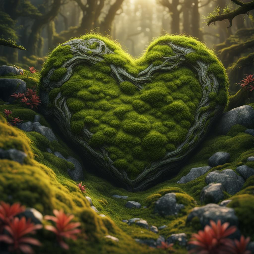 Moss Heart: Detailed Matte Painting