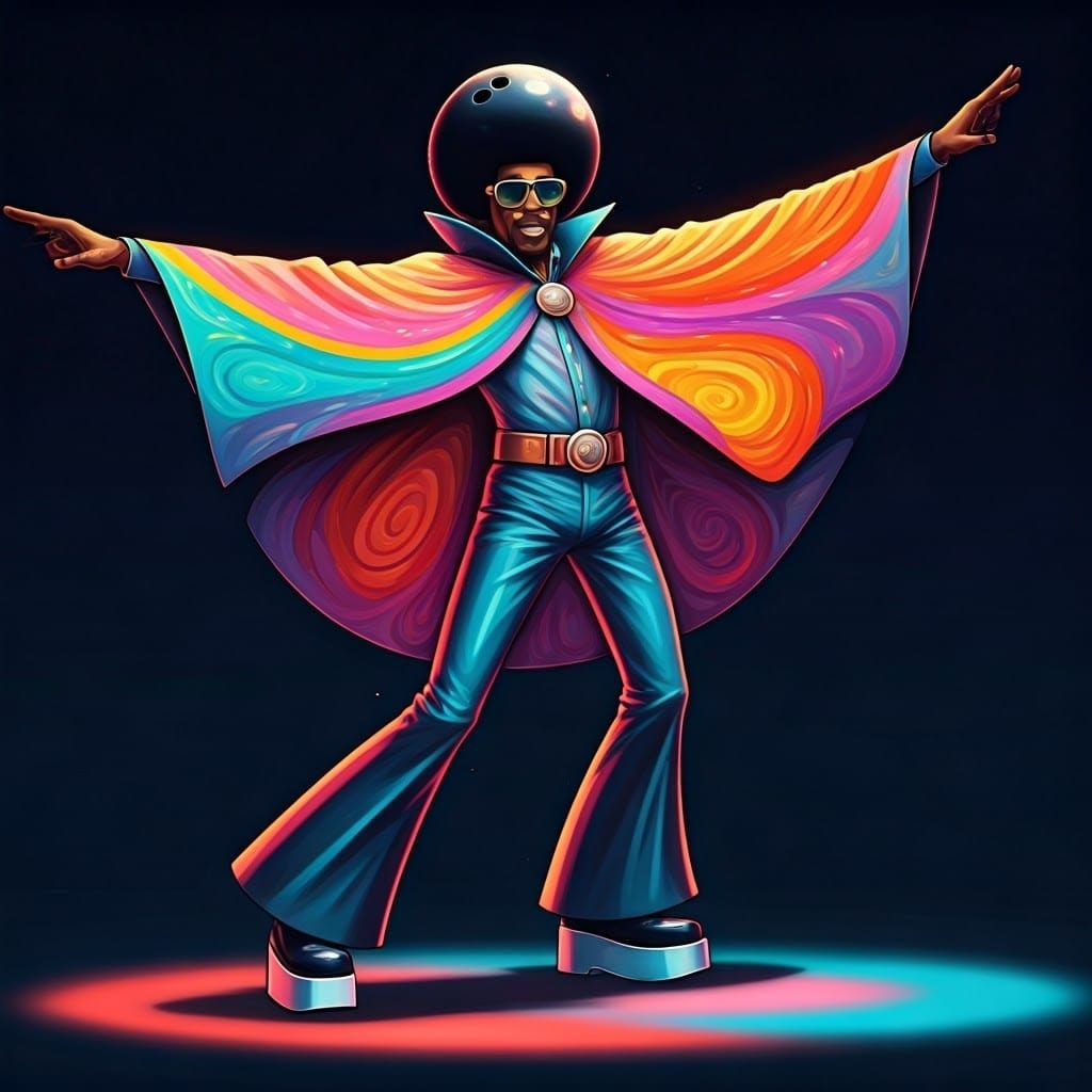 Disco Legend Strikes a Pose in Retro-Futuristic Style