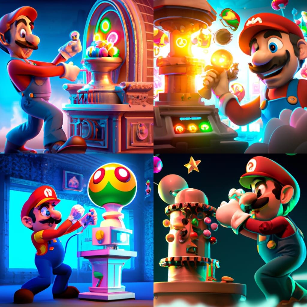 Super Mario at the Arcade: Pixar-Style 3D Art