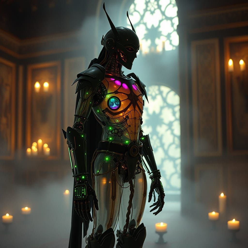 Medieval Automaton with Rainbow Circuits in Candlelit Chambe...