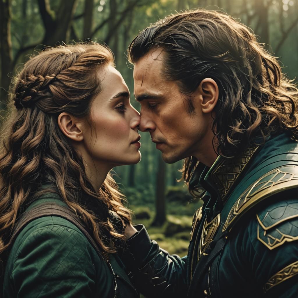 Cinematic Still: Loki and Hermione's Kiss