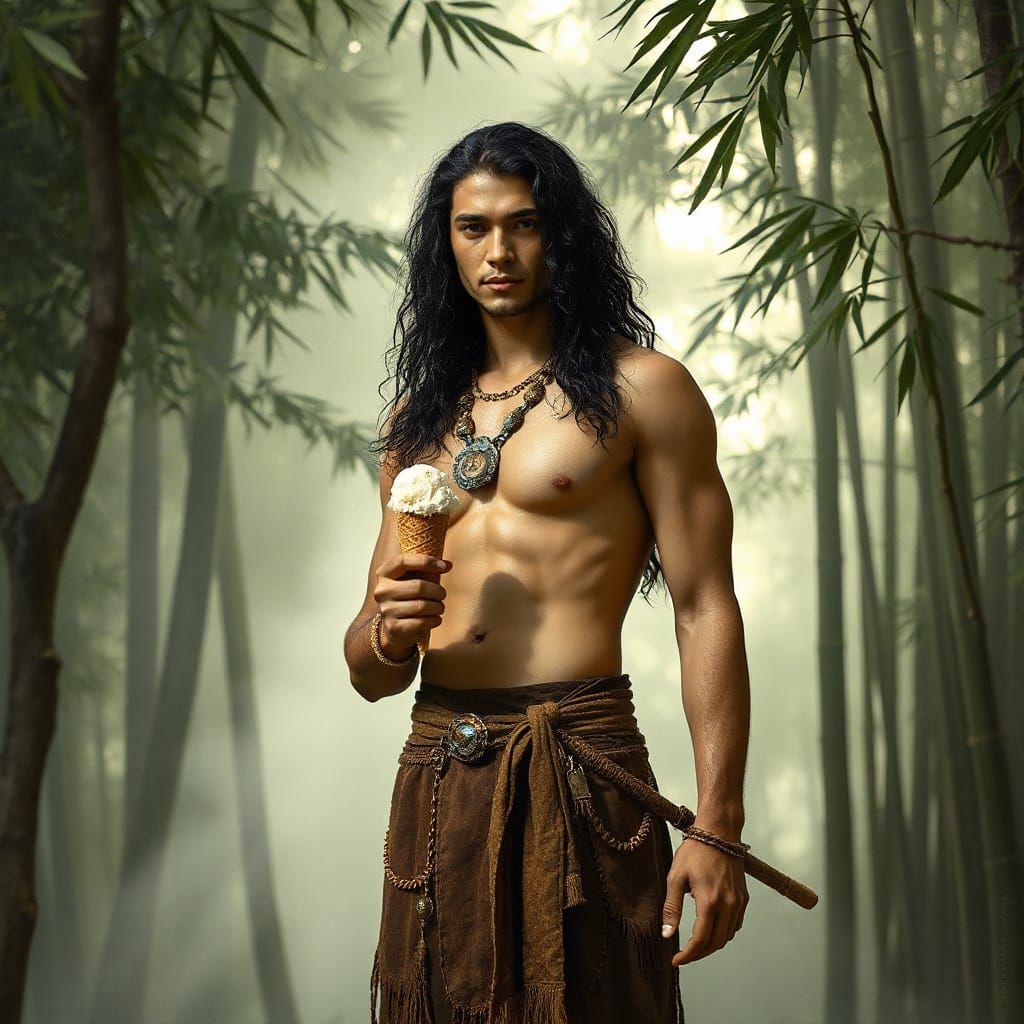 Warrior with Ice Cream in Renaissance Style