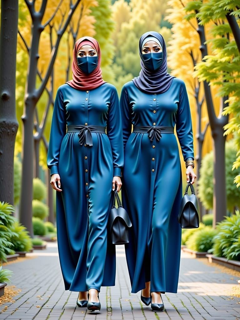 Modest Women in Hijab, Nature, and Serenity