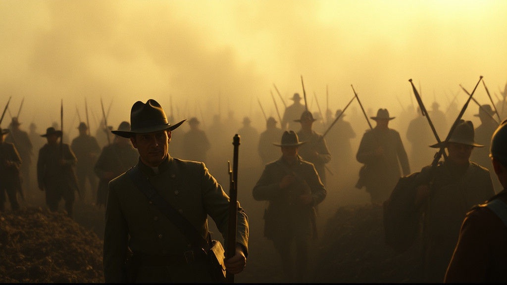 Civil War Battlefield Scene on 35mm Film