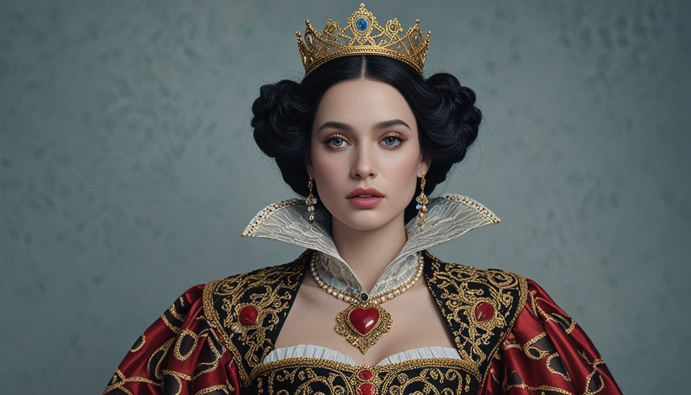 Surreal Queen of Hearts Revealed in Photorealistic Digital A...