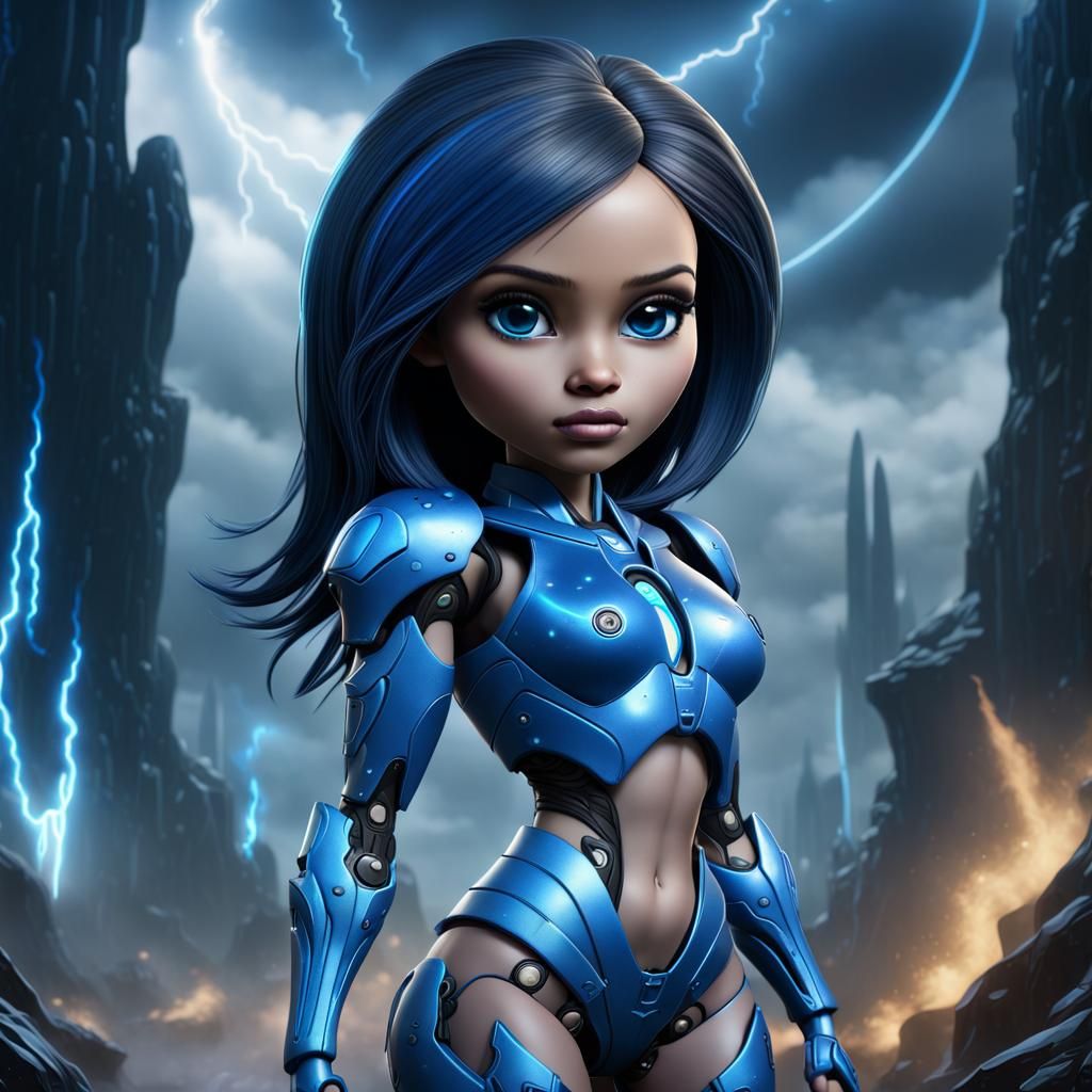 Cortana as Rockstar Bratz in Electric Blue Storm
