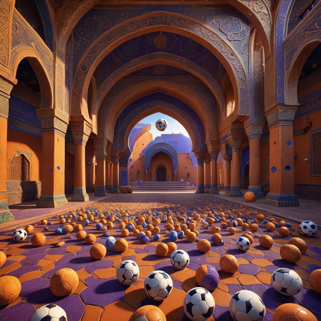 Soccer Balls in Marrakesh Stadium Concept Art
