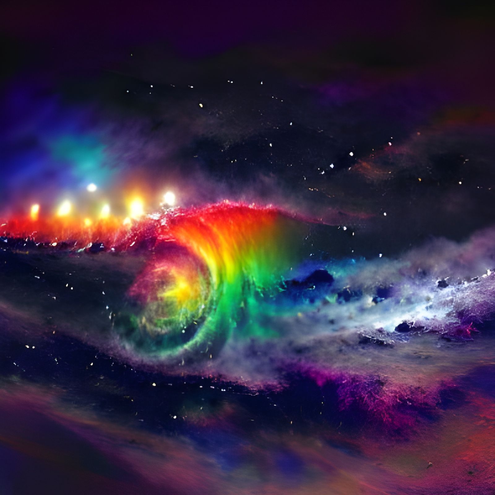 Vibrant Cosmic Rainbow in Deep Space