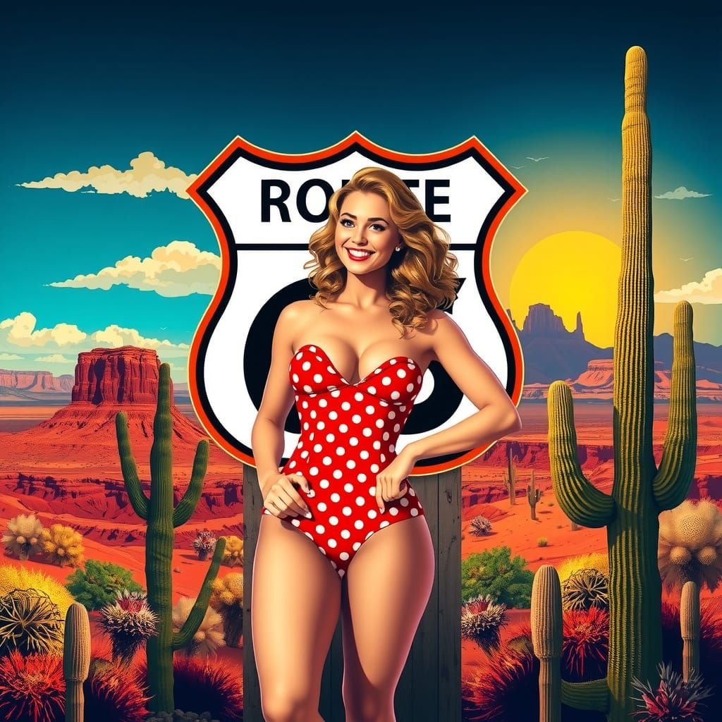 Arizona Route 66 Pop Art Travel Poster