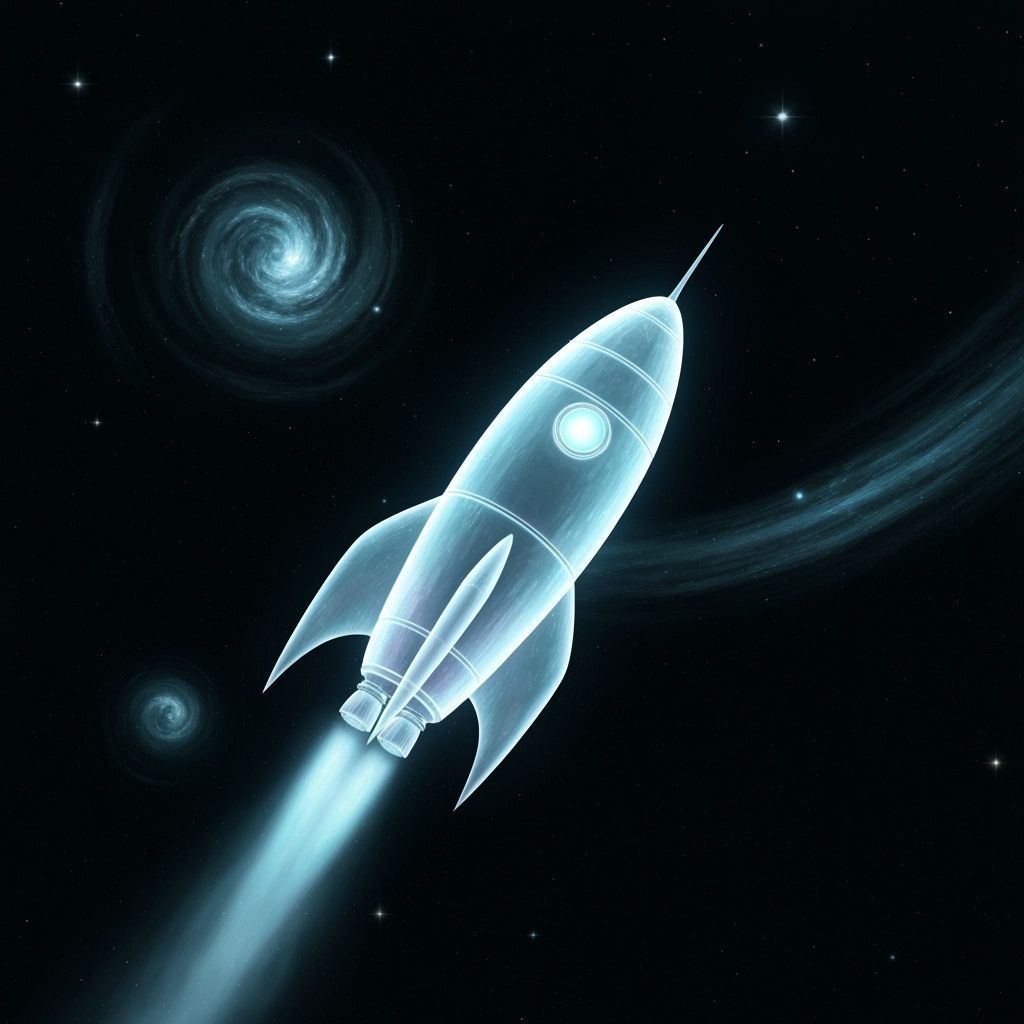 Bioluminescent Rocket Drifting in Deep Space