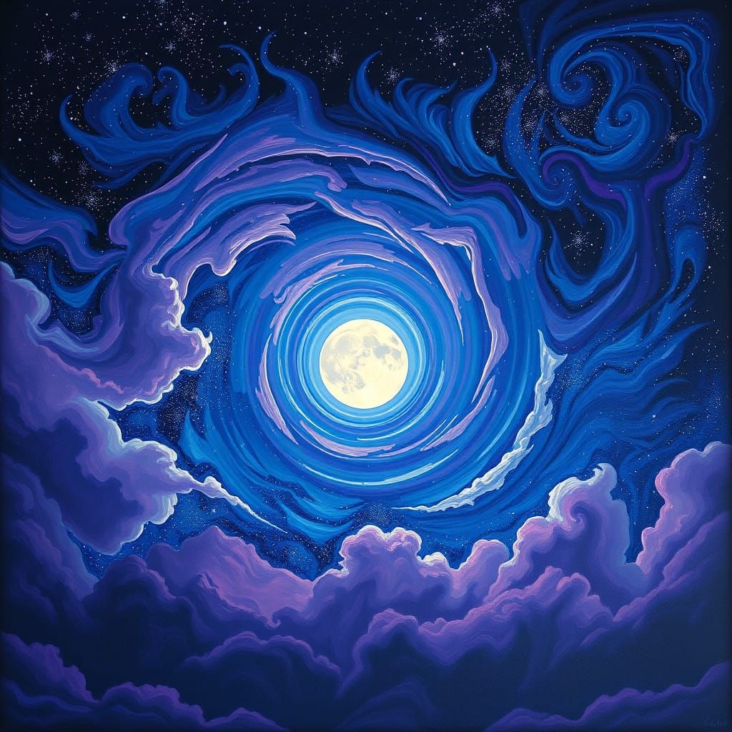 Ethereal Starry Night Sky with Faint Purple and Blue Clouds