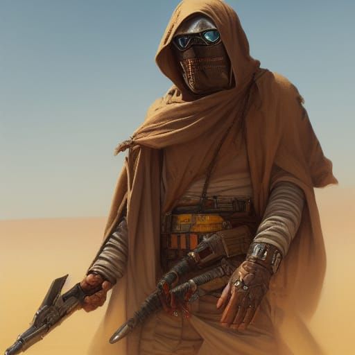 Dieselpunk Desert Drifter Portrait in 8k Resolution