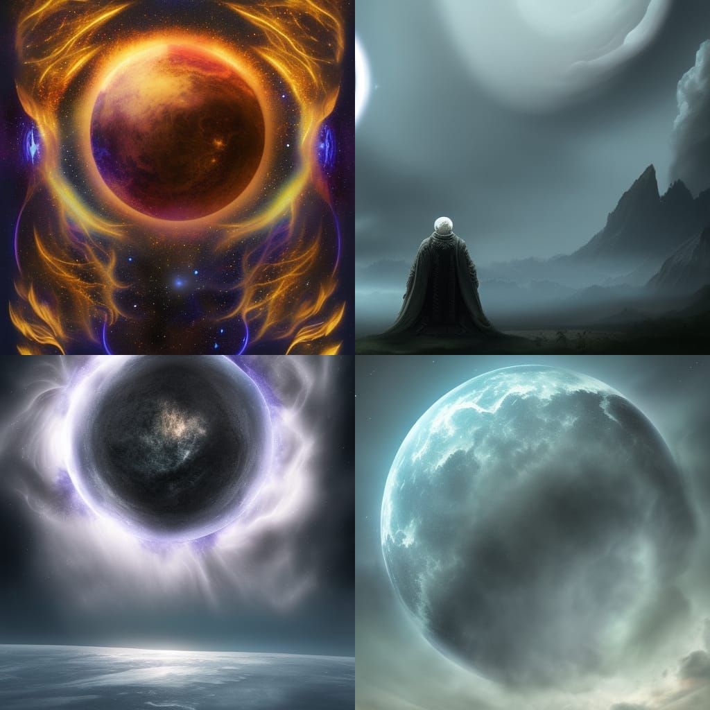 Cosmic Horror Eclipse in Maximalist Style