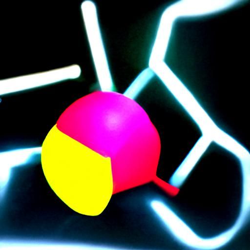 Neon Atomic Structure in Realistic 3D Render