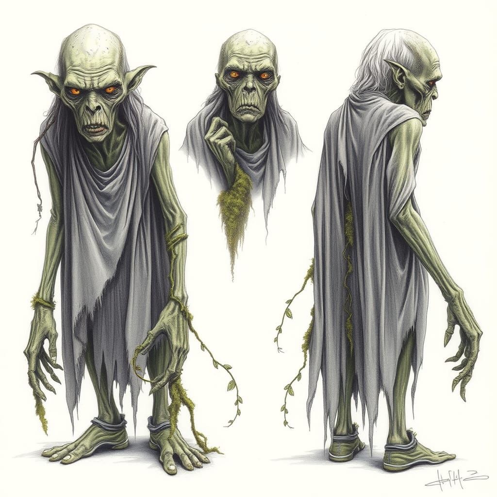 Ethereal Bog Witch Revealed in Detailed Pencil Drawing