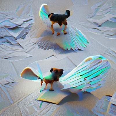 Dog with wings 8K 3D
