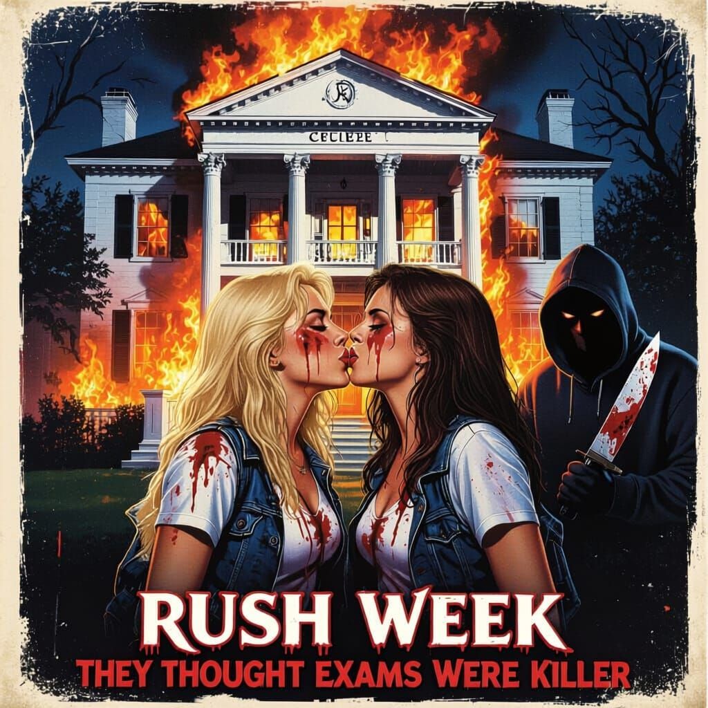Rush Week 80s Horror Movie Poster