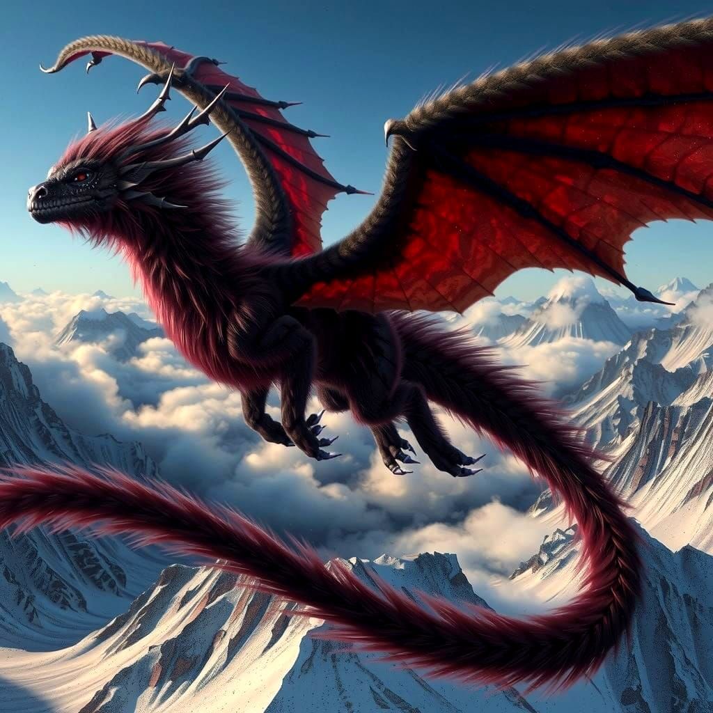 Dragon Emerging from Golden Desert Sands