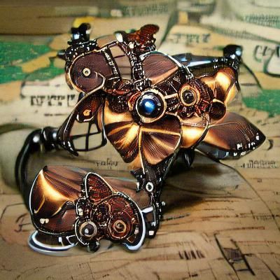 Steampunk Butterfly with Intricate Mechanical Details