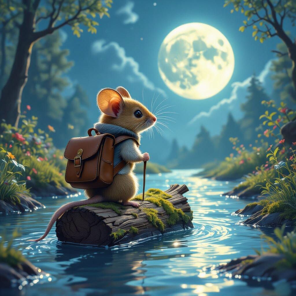 Mouse's Lunar Adventure Downriver as Matte Painting