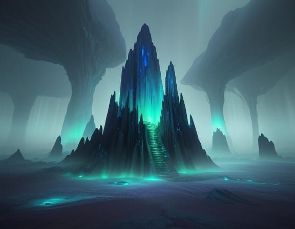 Mystical Crystal Realm in Vibrant Dreamscapes
