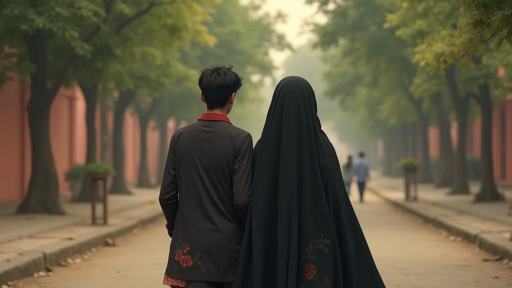 Semi-Realistic Animation of a Young Woman's Unexpected Encou...