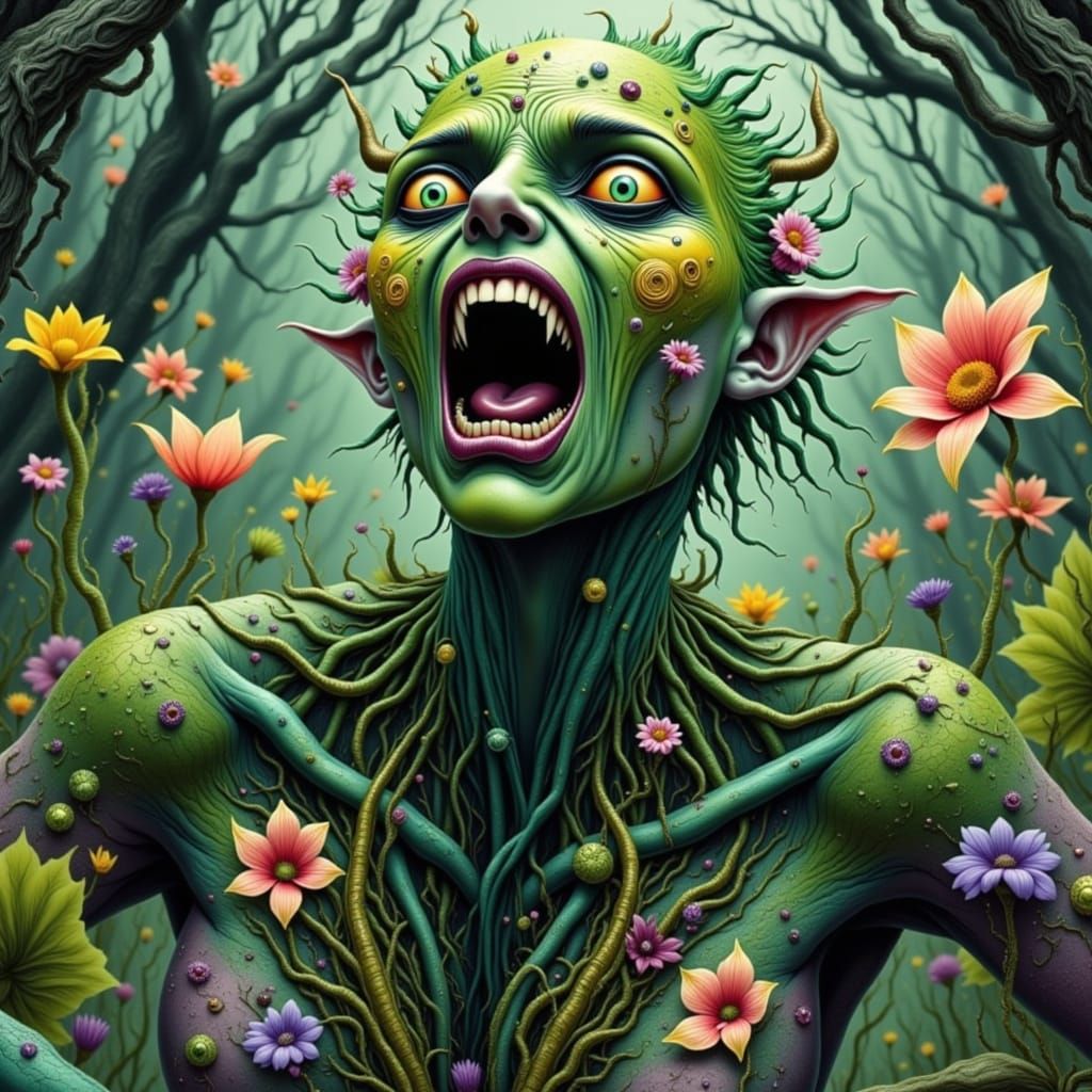 Swamp Witch Queen with Floral Adornments