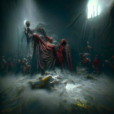 Damned Souls: Gustave Doré-Inspired Dark Concept Art