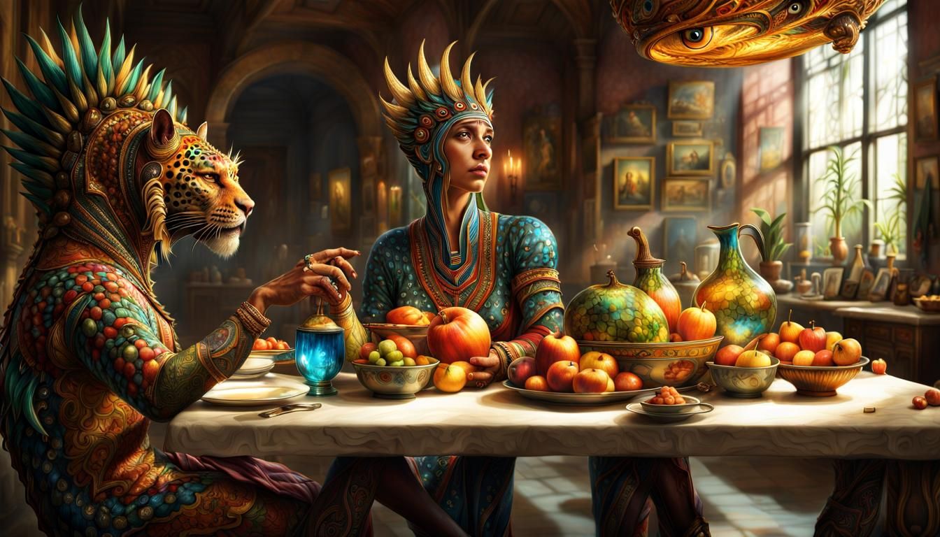 Exotic Iridescent Creature in Hyperrealistic Style