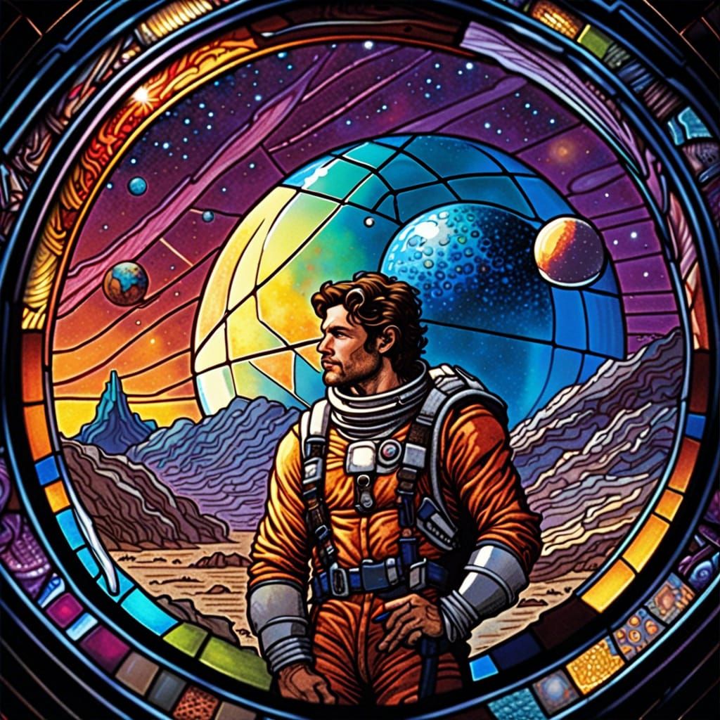 Stained Glass Space Explorer on Exotic Planet