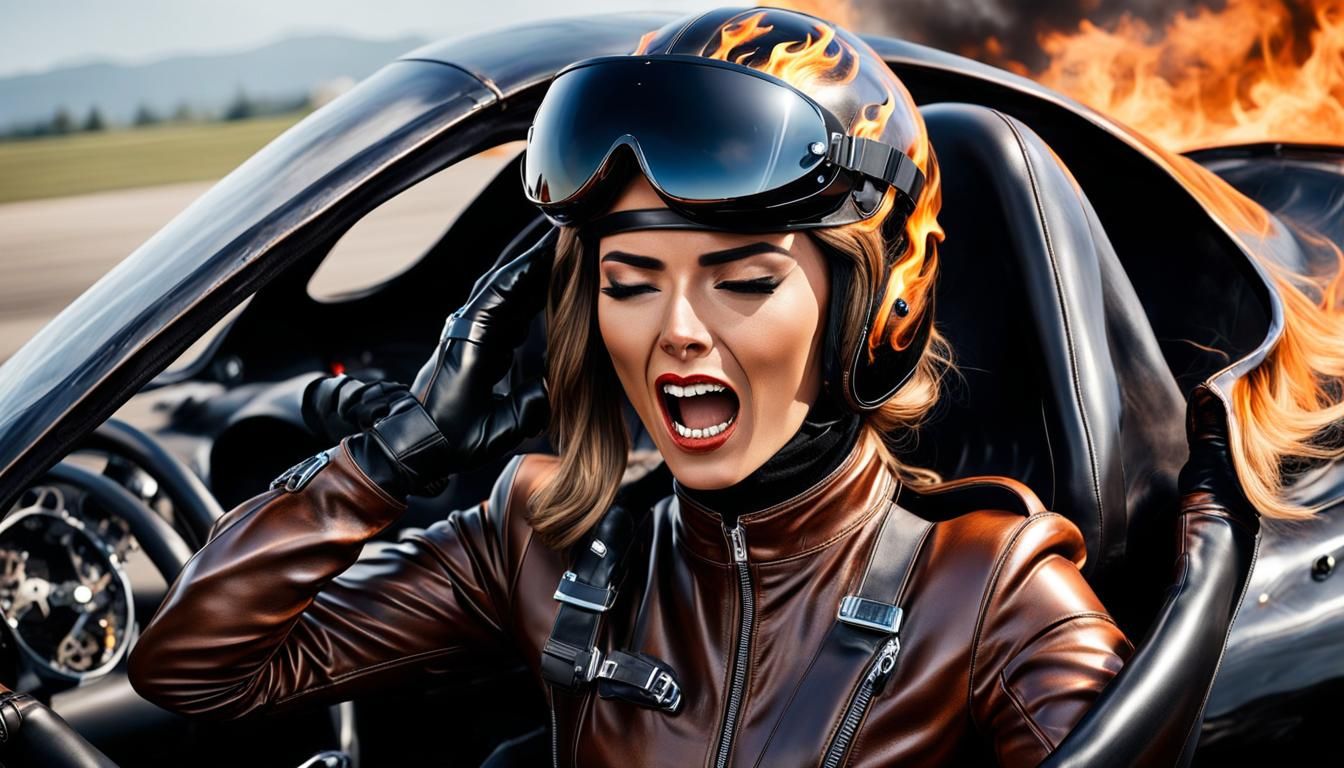 Fiery Crash: A Driver's Fear in Digital Art