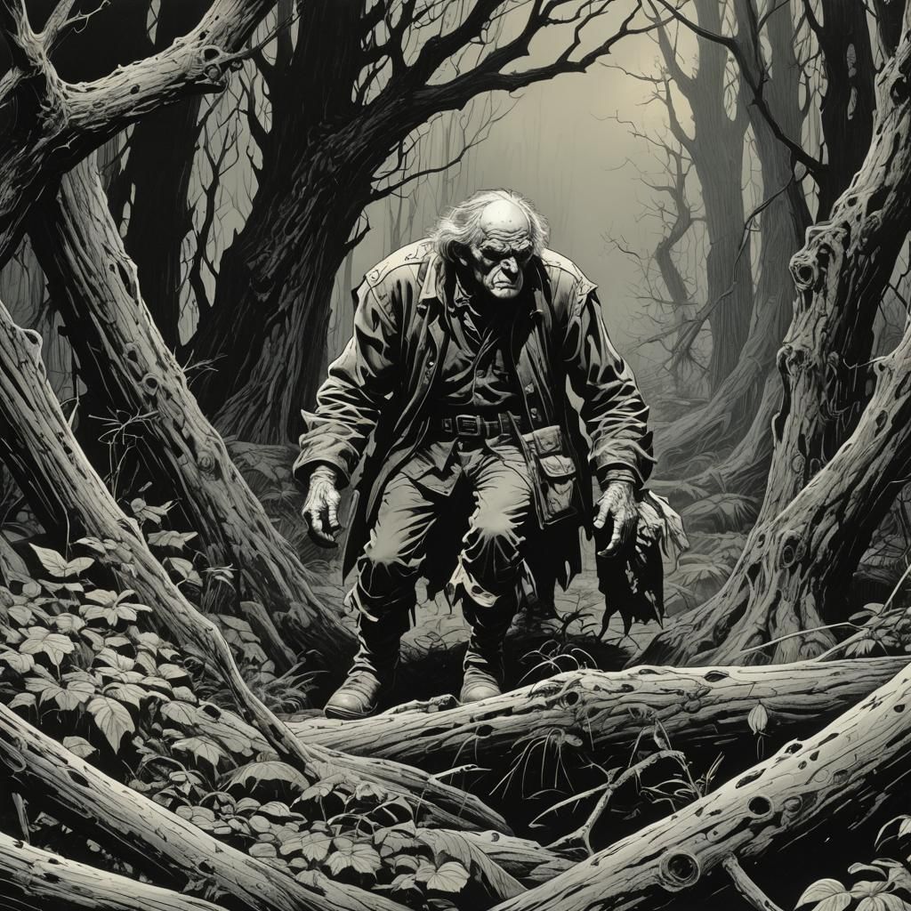 Detailed Horror Figure in Comic Art Style