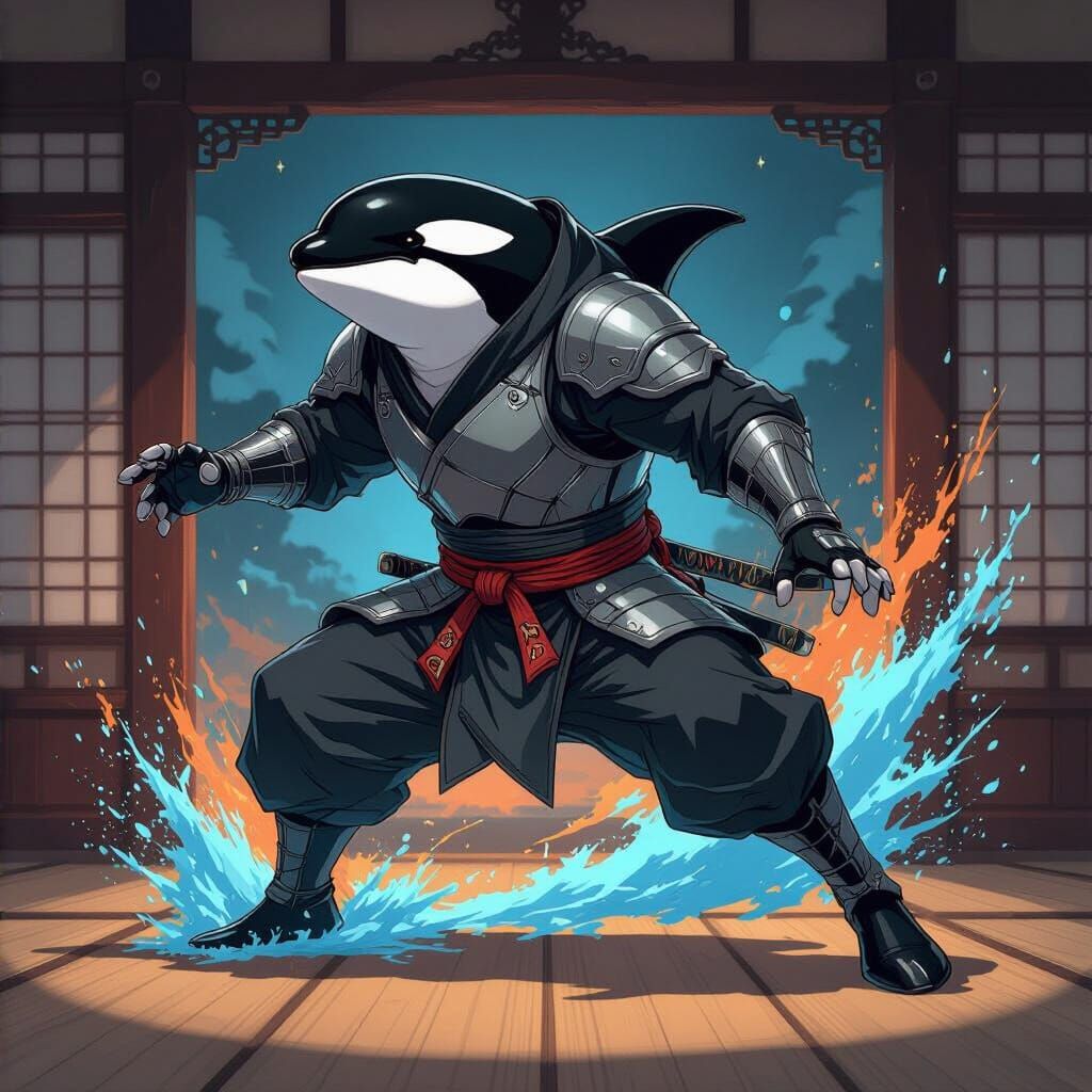 Orca Ninja in Anime Style