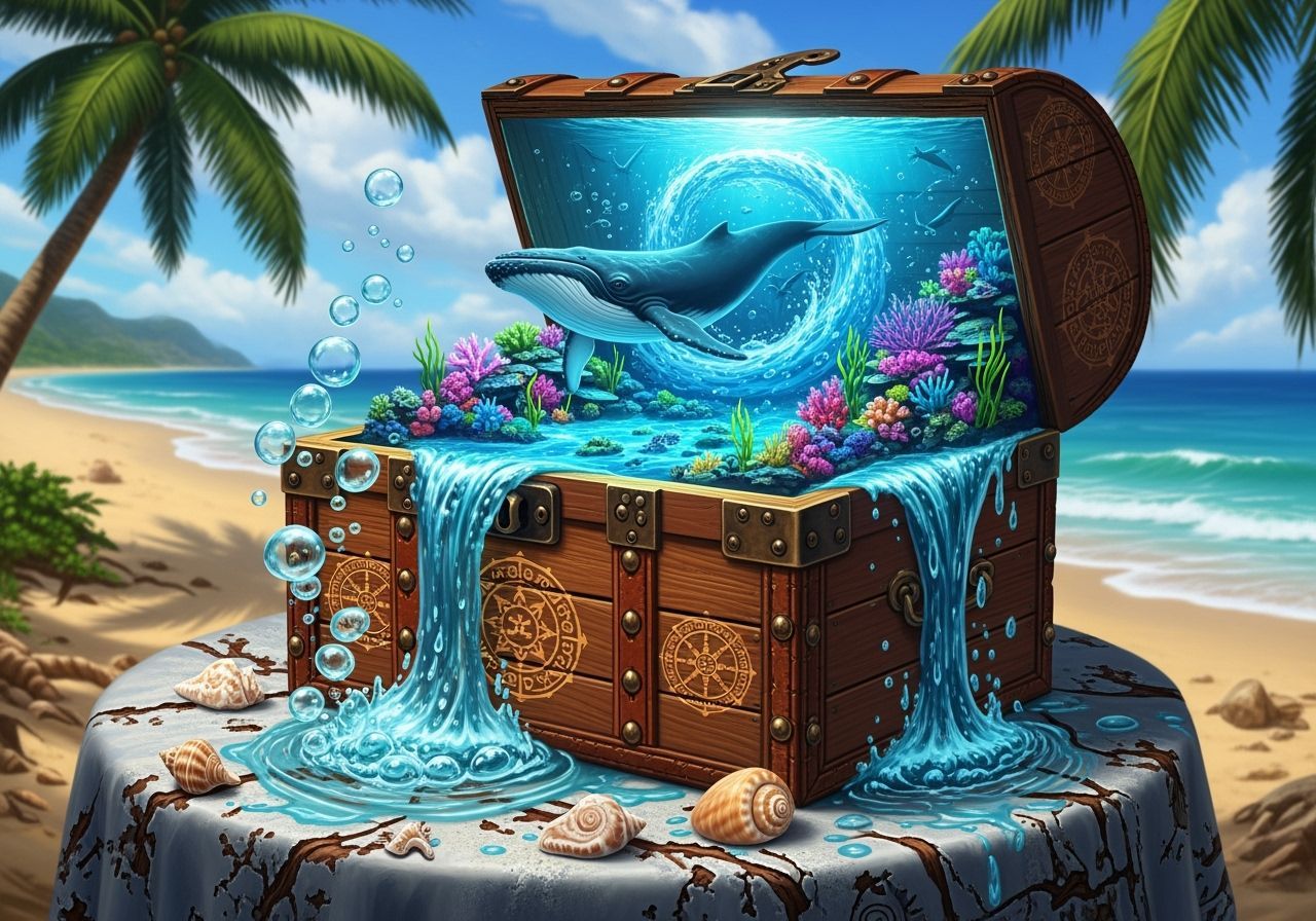Glowing Underwater Kingdom in Antique Treasure Chest