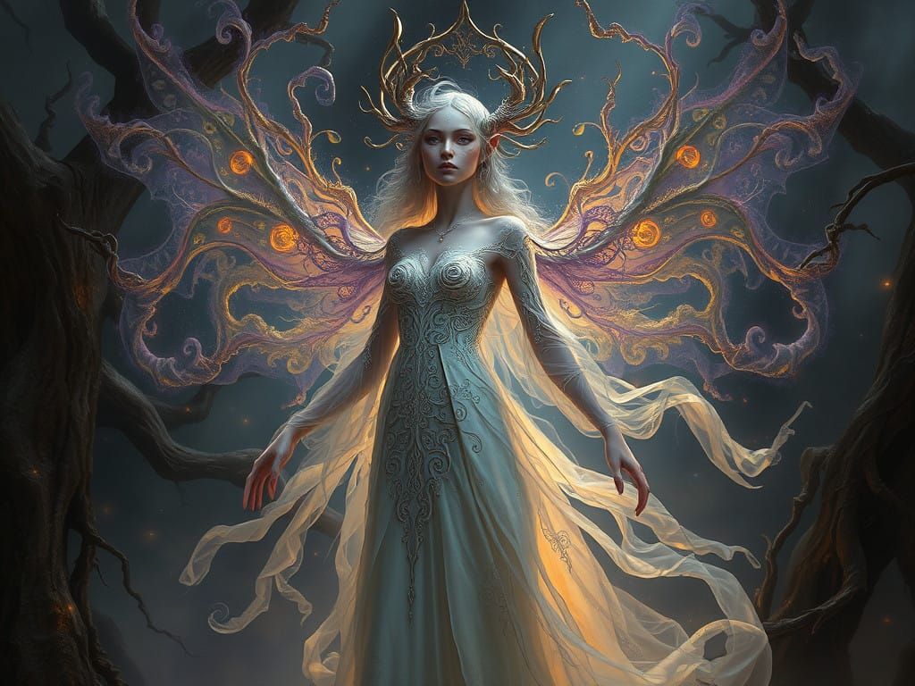 Enchanting Alraune in Dark Fantasy Gown