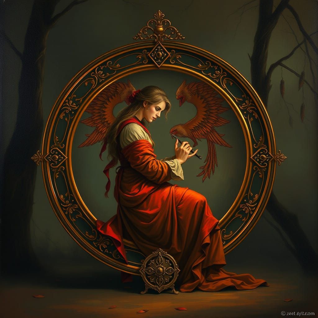 Enigmatic Nightingale Reflected in Midnight